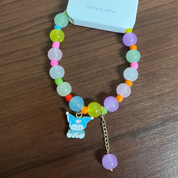 Kuromi Sanrio Character kids Bracelet Multicolor Beaded with Cute Charm - Picture 1 of 4